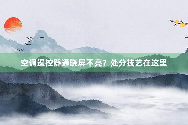 空调遥控器通晓屏不亮？处分技艺在这里